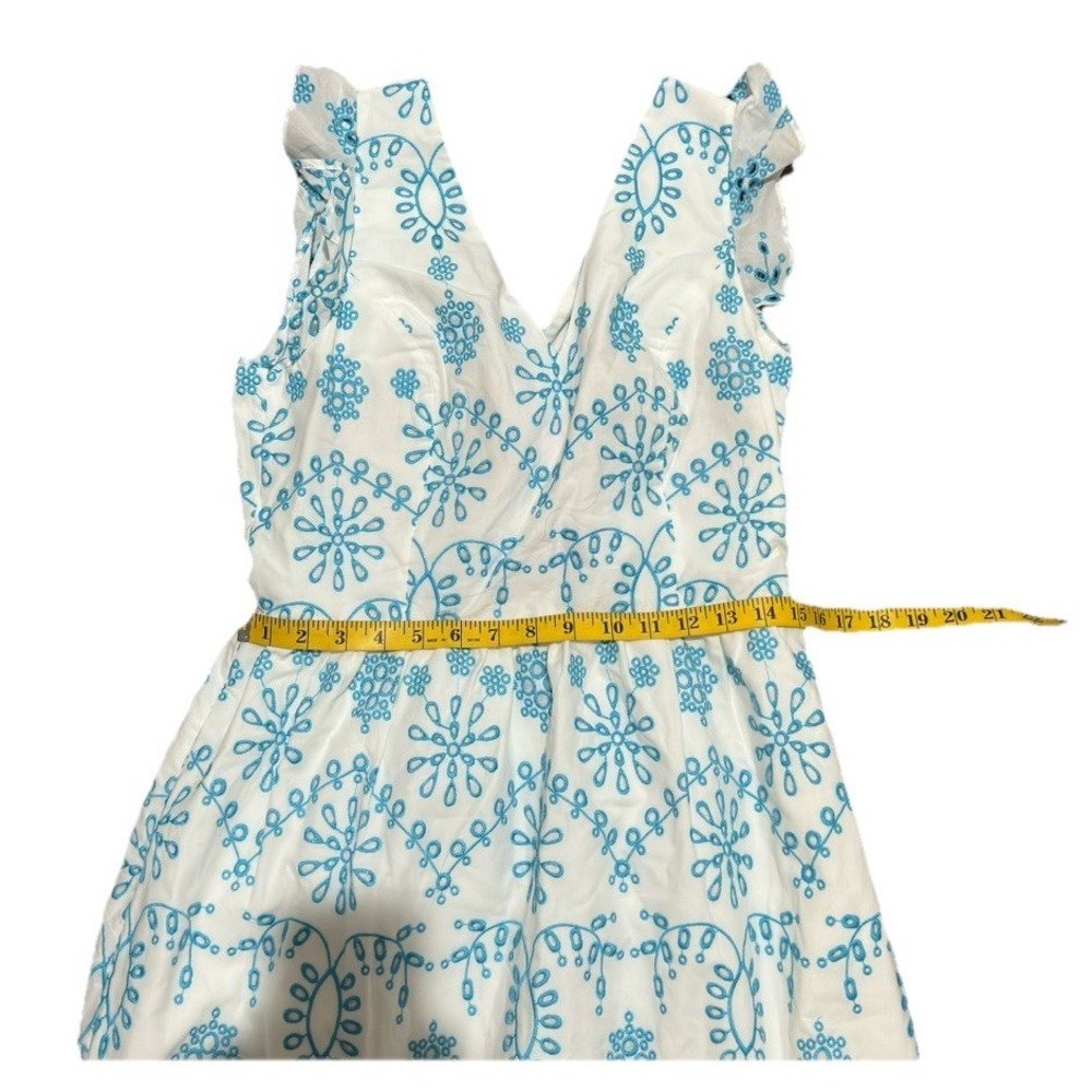 Lilly Pulitzer Lillyanne Eyelet Midi Dress Size 8 Turquoise blue Oasis Neon New - Picture 4 of 8